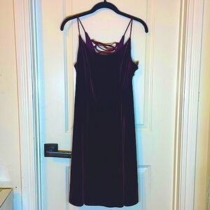 90s grunge Velvet lace-up Dress‎